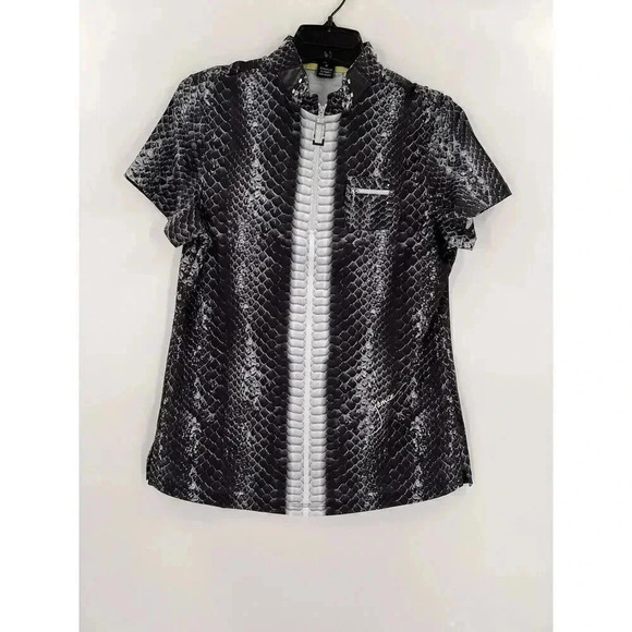 JAMIE SADOCK "HABU" Snake Design BLACK & WHITE PRINT SLEEVELESS TOP Size Medium - Picture 1 of 11